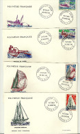 Enveloppes Premier Jour Tahiti Papeete Bateaux Lot De 4 Enveloppes - Tahití