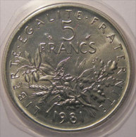 Monnaie Française, Semeuse, 5 Francs 1981, FDC, Gad: 771 - Unclassified