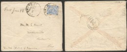 EGYPT 1898 COVER CAIRO - OHIO USA FRANKED ONE PIASTER - PYRAMIDS & SPHINX - 1866-1914 Khedivato Di Egitto