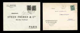 EGYPT TWO COVERS KING FUAD - FOUAD PRINTED MATTERS TO PARIS FRANCE AND GERMANY 1930 (S) Cover/letter - Cartas & Documentos