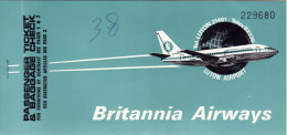 BRITANNIA  ARIWAYS   /   Ticket _ Biglietto Aereo - Europa