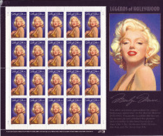 * RARE * Feuille De 20 Timbres Marilyn Monroe - Feuilles Complètes