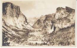 Yosemite National Park Valley And Waterfall From Artist's Point California, C1910s/20s Vintage Real Photo Postcard - USA National Parks