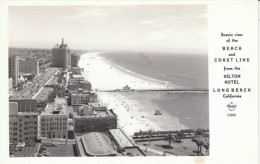 Long Beach California, Hilton Hotel View Of Beach Pier C1940s Vintage Real Photo Postcard - Long Beach