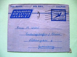 South Africa 1958 Aerogramme To Germany - Flying Gazelle Antelope - Cartas & Documentos