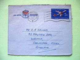 South Africa 1967 Aerogramme To England - Plane - Protea Flower - Cartas & Documentos