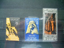 Egypt 1963 - MINT - Archaeology - Abu Simbel UNESCO (Scott 590/2 = 2 $) - Neufs