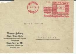 ALEMANIA FRANKFURT 1934 CC FRANQUEO MECANICO BAUERN ZEITUNG PRENSA PERIODICO - Franking Machines (EMA)