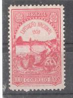 BRAZIL / Brasil Brésil , 1908, Yvert N° 142, 100 R Carmin, Exposition Nationale RIO De Janeiro, Neuf* TB, Cote 30 Euros - Nuovi