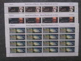 Ireland 2005 World Year Of Physics 3 Sheets MNH - Nuovi