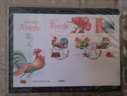 Ireland 2005 Chinese New Year Of The Rooster  Minisheet FDC - Neufs