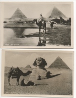 2x Carte Photo. Egypte. Cairo. Sphinx + The Pyramids. Le Caire. Lot De 2 Cartes. - El Cairo