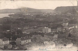 CPA RARE LE TEIL JONCTION DES LIGNES NIMES ET ALAIS AU FOND LES USINES DE SAFARGE ET L'USINE ELECTRIQUE - Le Teil