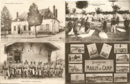 France 10 Aube Mailly Le Camp 4 CARTES Bureau De Poste,multivues,la Releve De Garde,emplissage - Mailly-le-Camp