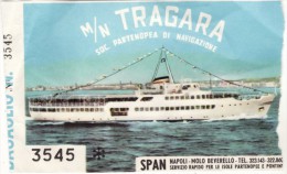 TERRENIA /   Biglietto Di Passaggio Da Palermo A Napoli _ Terza Classe - Europe