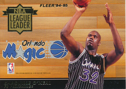 Basket, NBA League Leader, Fleer 94-95 : SHAQUILLE O´NEAL (Orlando Magic), DAVID ROBINSON (San Antonio Spurs) - 1990-1999