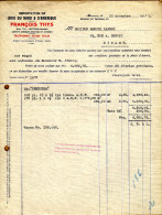Facture Importation De Bois Du Nord & D'Amérique François Thys Boithys Anvers - 1900 – 1949