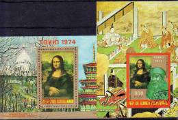 Da Vienci Mona Lisa 1974 Äquatorial Guinea 513A/B,Block 150 A+B O 16€ Bloque Hojia M/s Art Bloc Painting Sheet Bf Africa - Paintings