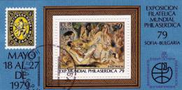 PHILASERDCIA Sofia Bulgarien 1979 Kuba Block 59 O 3€ Gemälde Jules Pascin Bloque Stamps On Stamps Bloc M/s Sheet Bf Cuba - Paintings