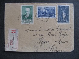 C178 -TB Enveloppe Affranchie Avec N° 343, 352 Et 402. Du Creusot Pour Lyon ( 10/11/1939). - 1921-1960: Modern Period