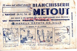 87 - NANTIAT - BUVARD BLANCHISSERIE METOUT - LE RENARD ET LA CIGOGNE - B