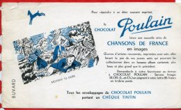 * BUVARD PUBLICITAIRE - Le CHOCOLAT POULAIN...CHANSONS DE FRANCE - MEUNIER TU DORS - Cocoa & Chocolat