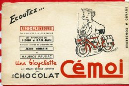 * BUVARD PUBLICITAIRE - Une Bicyclette Est Offerte Chaque Semaine Par Le CHOCOLAT CEMOI - Cocoa & Chocolat