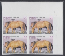 2005.121 CUBA 2005 MNH IMPERFORATE PROOF BLOCK 4. CABALLOS. HORSE - Imperforates, Proofs & Errors