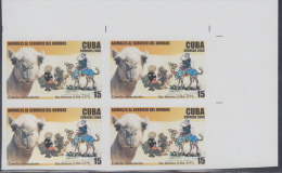 2006.109 CUBA 2006 MNH IMPERFORATED PROOF BLOCK 4. ANIMALES AL SERVICIO DEL HOMBRE. CAMELLO. DROMEDARIO. CAMEL. - Imperforates, Proofs & Errors
