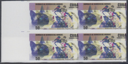 2006.111 CUBA 2006 MNH IMPERFORATED PROOF BLOCK 4. DISPLACED COLOR. CAT. GATO. FELINE. - Imperforates, Proofs & Errors