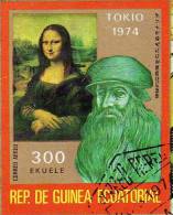 Mona Lisa Von De Vienci 1974 Guinea Äquatorial Block 150 A+B O 9€ Bloque Hojita M/s Art Blocs Painting Sheets Bf Africa - Paintings