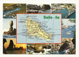 Cp, Carte Géographique, Belle-Ile-en-Mer - Carte Geografiche