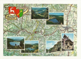 Cp, Carte Géographique, De Gérardmer à Colmar - Carte Geografiche