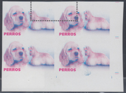 2006.115 CUBA 2006 MNH IMPERFORATED PROOF BL 4. PERROS. DOG. COCKER. WITHOUT COLOR. PERFORATION ERROR. - Sin Dentar, Pruebas De Impresión Y Variedades