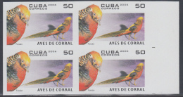 2006.131 CUBA 2006 MNH IMPERFORATED PROOF BLOCK 4. AVES DE CORRAL. PAJAROS. BIRD. FAISAN. PHEASANT. - Imperforates, Proofs & Errors