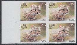 2007.127 CUBA 2007 MNH IMPERFORATED PROOF BLOCK 4. GATOS. CAT. FELINE - Sin Dentar, Pruebas De Impresión Y Variedades