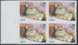 2007.131 CUBA 2007 MNH IMPERFORATED PROOF BLOCK 4. GATOS. CAT. FELINE - Sin Dentar, Pruebas De Impresión Y Variedades