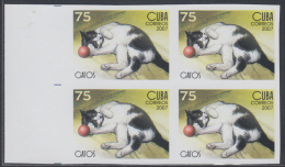 2007.132 CUBA 2007 MNH IMPERFORATED PROOF BLOCK 4. GATOS. CAT. FELINE - Non Dentelés, épreuves & Variétés