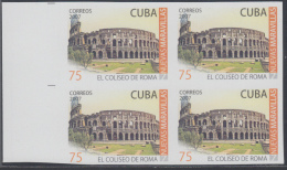 2007.140 CUBA 2007 MNH IMPERFORATED PROOF BLOCK 4. SEVEN MARVEL OF WORLD. COLISEUM ROMA. ITALIA. ITALY. - Imperforates, Proofs & Errors