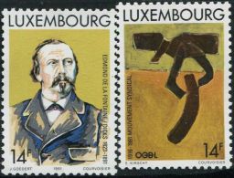 LM0670 Luxembourg 1991 Labour Painting Poet 2v MNH - Neufs