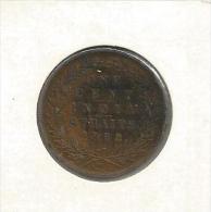G4 Straits Settlements 1 One Cent 1862. Victoria Queen - Malaysia