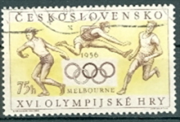 Tschechoslowakei Mi. 967 Gest. Olympische Spiele Melbourne 1956 Leichtathletik Laufen Hürdenlauf Diskuswerfen - Verano 1956: Melbourne