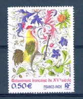 VARIÉTÉS  2003   N° 3629 FRANCE INDE ENLUMINURE 0.50 €  OBLITÉRÉ SANS GOMME YVERT TELLIER 0.50 € - Used Stamps