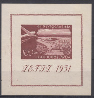Yugoslavia Republic 1951 Airmail ZEFIZ Mi#Block 5 Mint Never Hinged - Ungebraucht