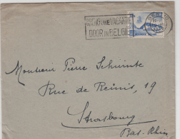 BELGIUM USED COVER 12/08/1939 COB 487 GENT VERS STRASBOURG AVEC CONTENANT - Briefe U. Dokumente