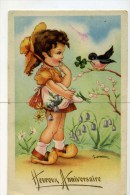 CPA Illustrateur  :  GOUGEON   Jeune Fille Avec Oiseau Et Trèfle à 4 Feuilles   1951   A   VOIR  !!!! - Gougeon