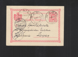 Romania Stationery 1901 Macin Braila To Germany - Brieven En Documenten