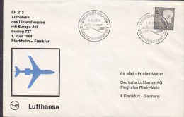 Sweden Erstflug 1st Flight LUFTHANSA Boing 727 Stockholm - Frankfurt 1964 Cover Brief - Brieven En Documenten