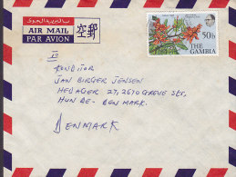 Gambia Airmail Par Avion Cover Brief To GREVE STR. Denmark Coral Tree Stamp - Gambie (1965-...)