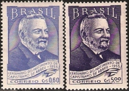 BRAZIL # 761-2   -  CAPISTRANO DE ABREU  -  2v  1953 - Ongebruikt